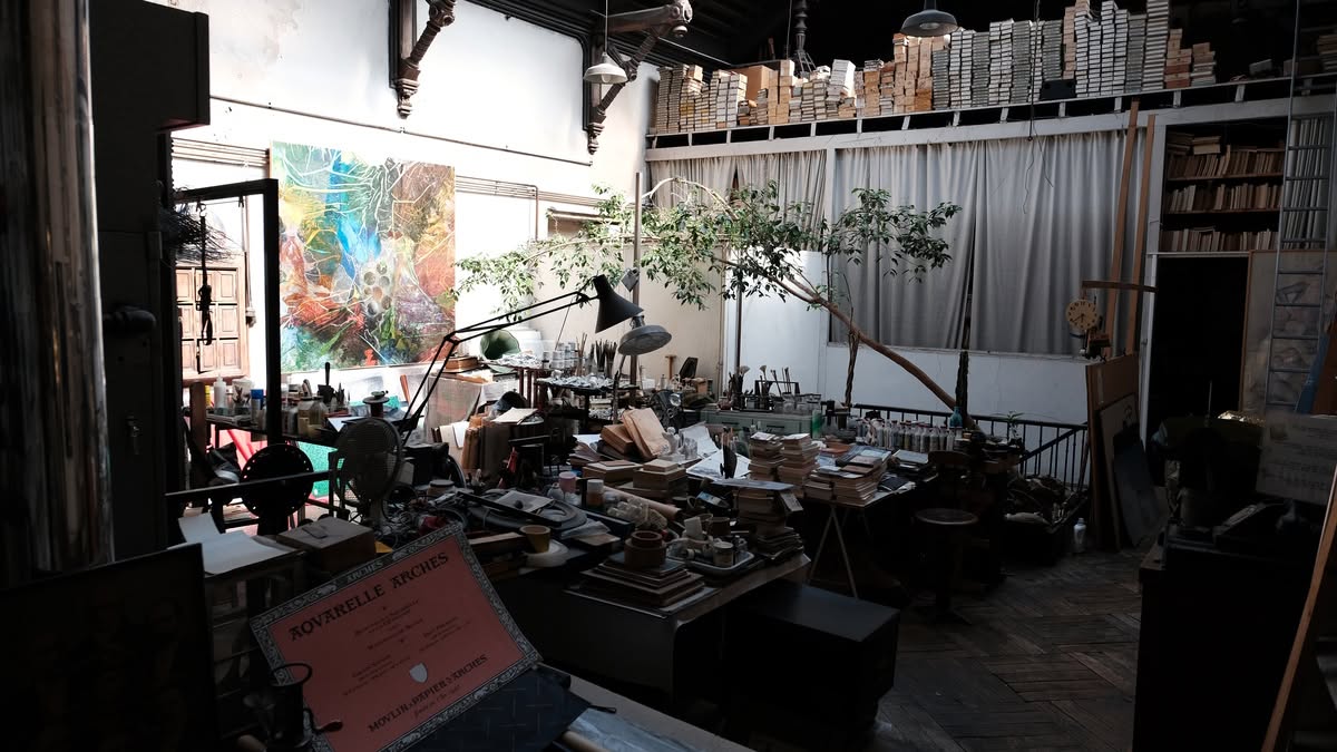 Vue intérieure de l’atelier de Max et Marie-Claude Schoendorff